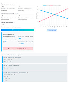 Экономика - Калькулятор равновесия по Вальрасу - подробный расчет