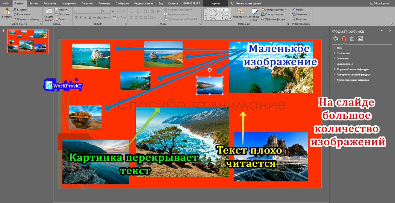 Возможные ошибки при подготовке последнего слайда презентации
